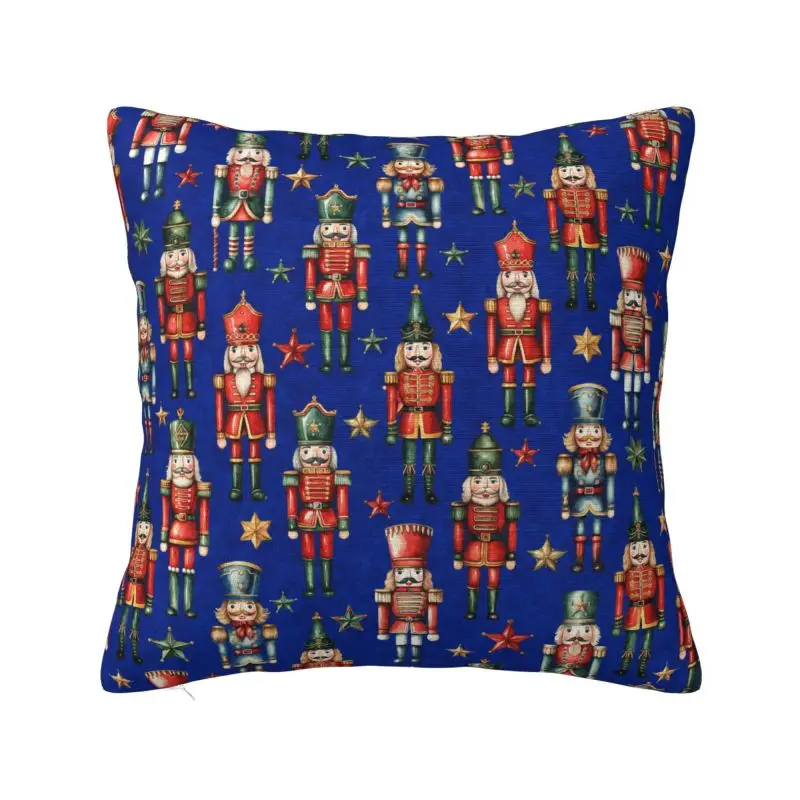 

Custom Nutcracker Soldier Christmas Pattern Festive Holiday Nordic Throw Pillow Cover Sofa Cushion