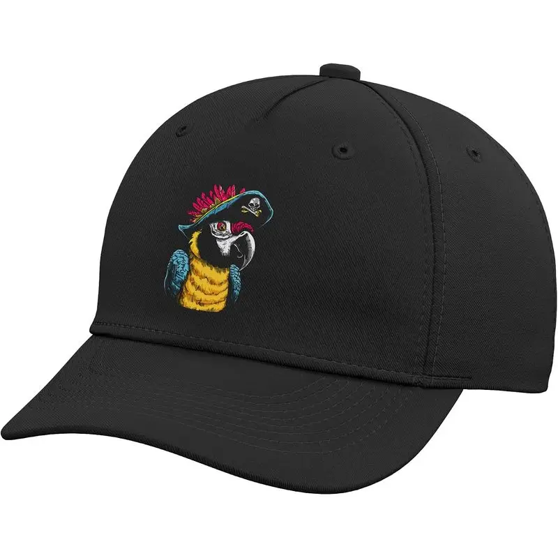 Pirate Parrot with Hat - Retro Colorful Arrgh Pirate Costume Adjustable Baseball Hat