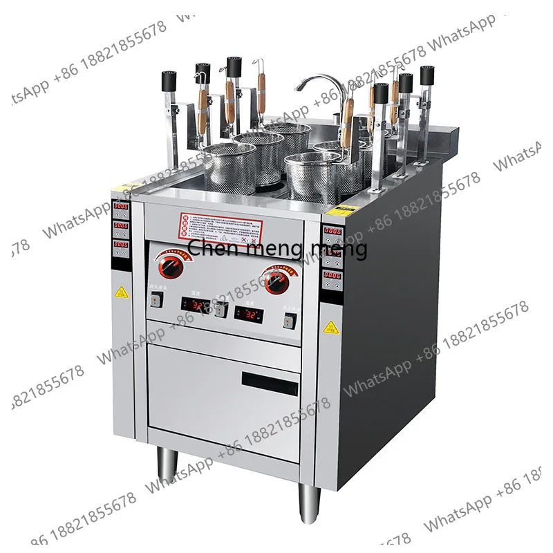 

Automatic multi-functional noodle cooking stove commercial electric heating gas gas lifting six-head soup powder noodle cooking