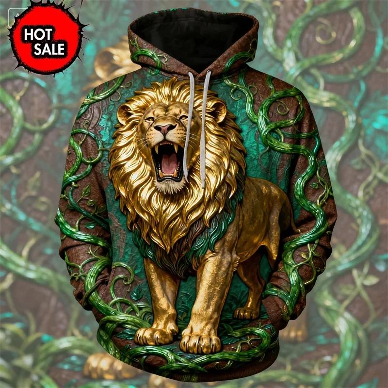 Fashion Animal Tiger Wolf 3D Printed Hoodies For Man Women Hooded Oversized New In Jackets Sweatshirts Man Tracksuit Coat Tops