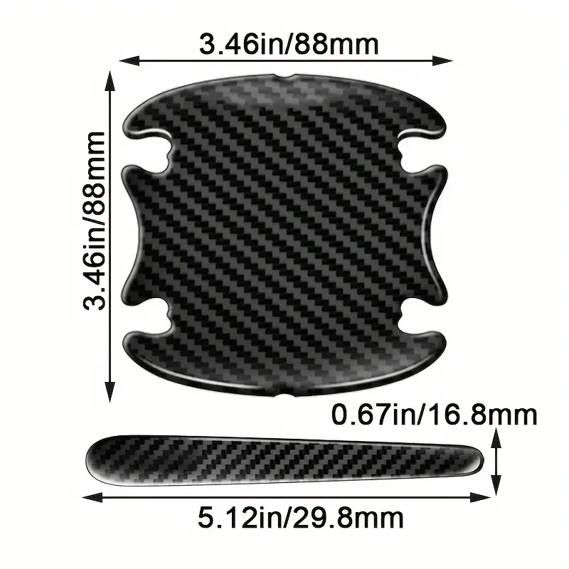 Car Door Handle Bowl Scratch Protective Stickers Carbon Fiber Protector Cars Sticker Car Handle Anti-collision Protection Strip