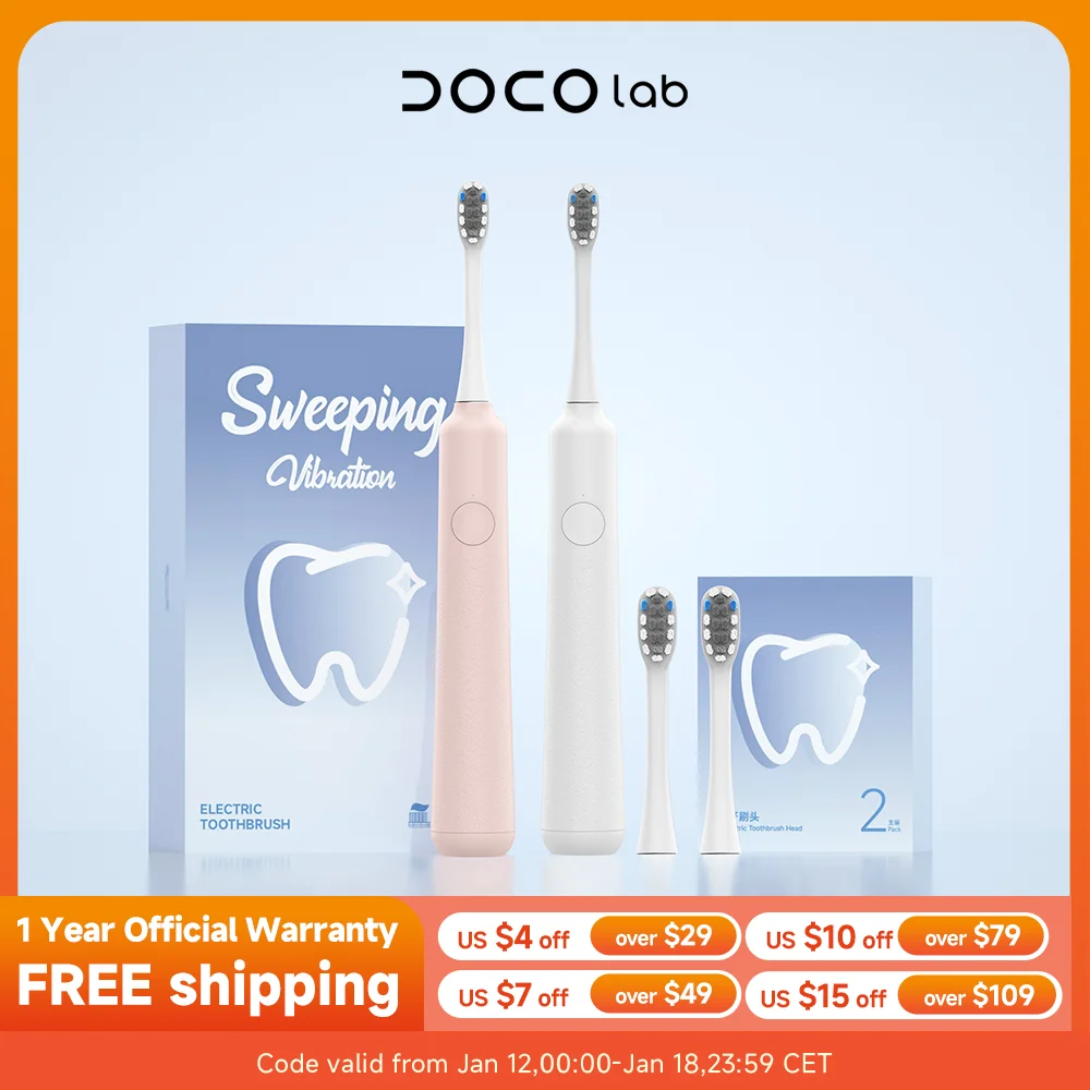DOCO Sonic Electric Toothbrush 3-gear vibration Mode Smart Whitening Oral Clean Tooth Brush Personal care appliances