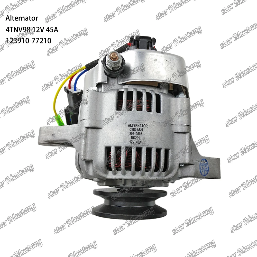 4TNV98 Alternator 12V 45A 123910-77210 Suitable For Yanmar Engine Parts