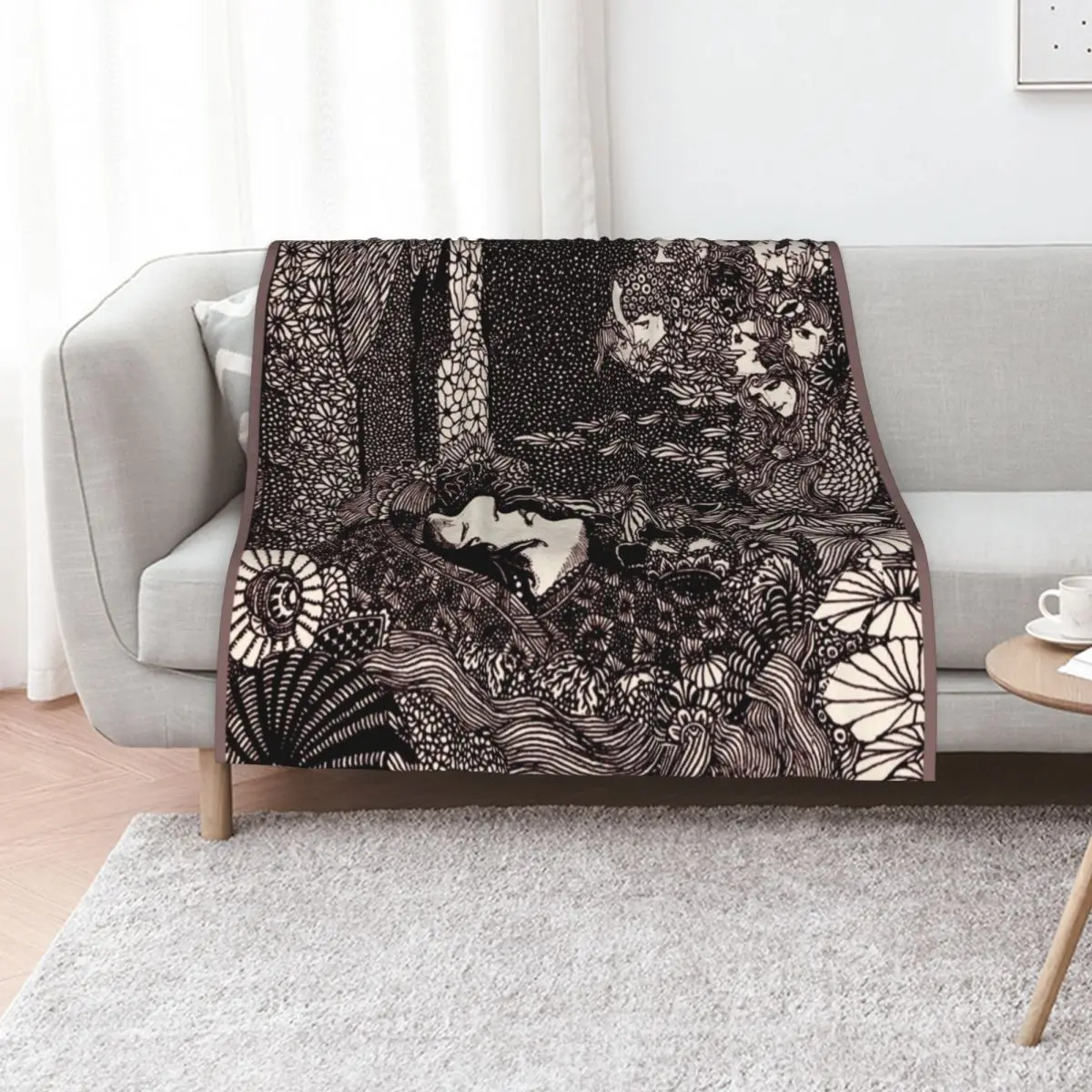 HD Sleeping Morella, from Edgar Allan Poe s Tales (1933) Throw Blanket Sofa Bed covers christmas gifts Winter beds Blankets