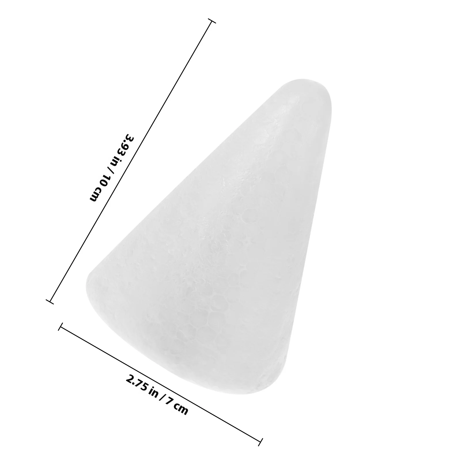 2 Buah Kerucut Kerajinan Busa 38X13.5Cm Putih Kerucut Patung Diy Perlengkapan Proyek Seni Dekorasi Pohon Natal Kerucut Busa