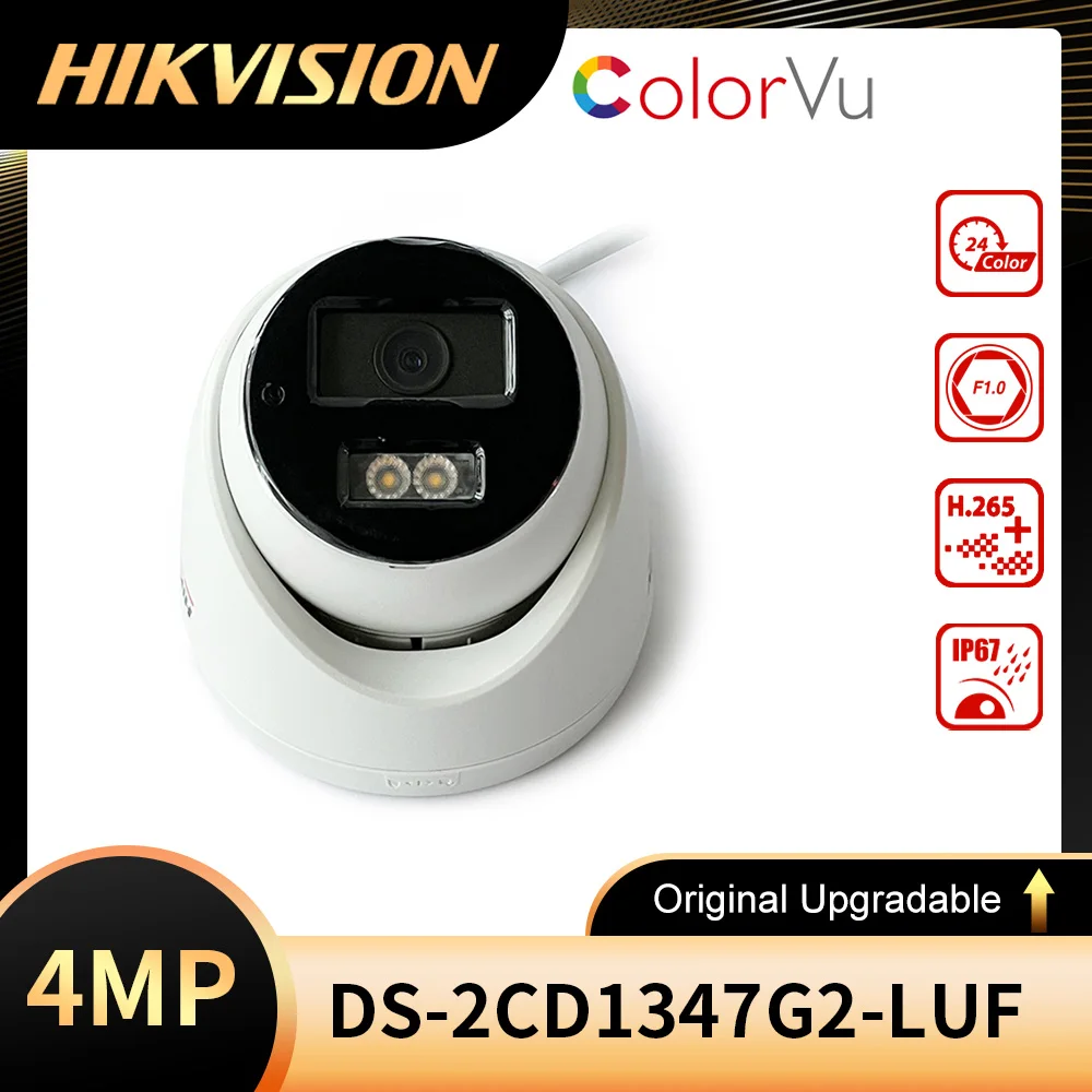 

Hikvision DS-2CD1347G2-LUF 4MP Full Color Turret H.265 IP Dome Camera Support EZVIZ PoE IR 30M