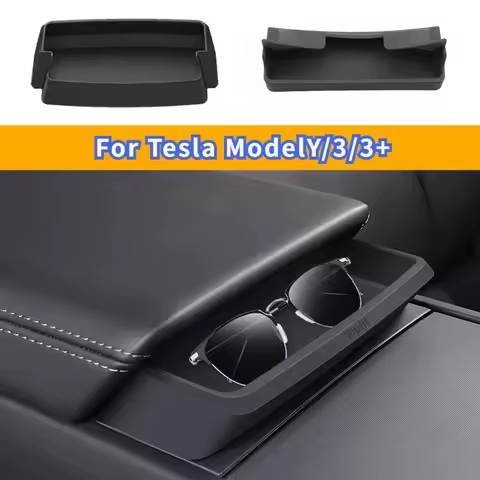 Sunglasses Storage Case for Tesla Model Y LAUNCH/Juniper/Model 3+ Highland 2025 Central Control Glasses Pocket Car Armrest Box