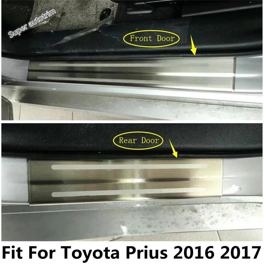 

For Toyota Prius 2016 2017 Car Inner Door Sill Scuff Plate Panel Protection Cover Trim Stainless Steel Accessories Interior Kit