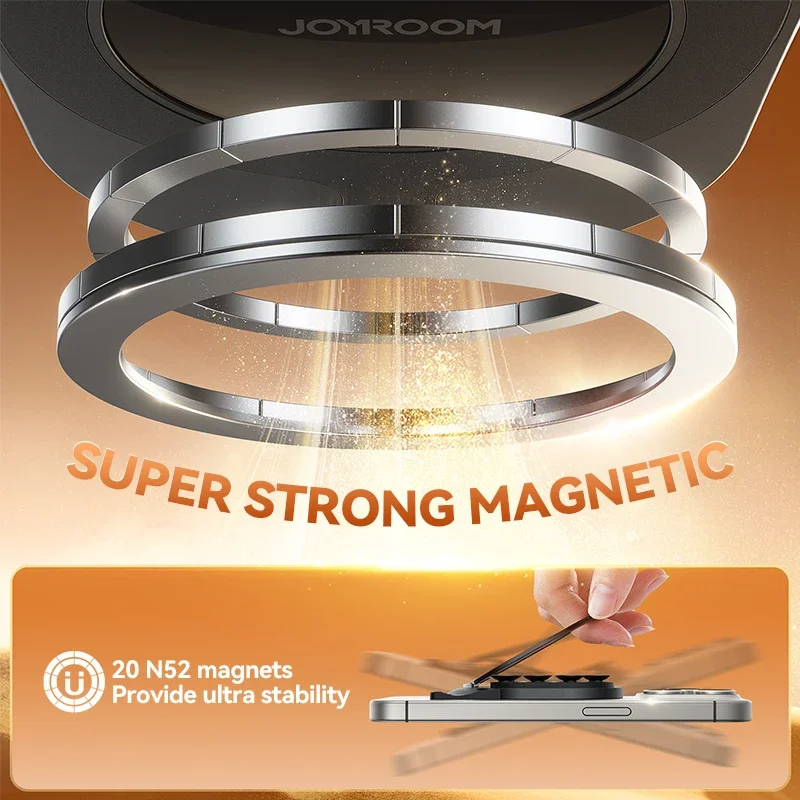 JOYROOM penahan ponsel magnetis, Cup penyedot kuat dudukan ponsel magnetik dengan pegangan ponsel cincin tarik untuk iPhone/Samsung/Android JR-ZS418