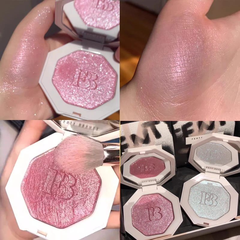 لوحة إضاءة للوجه شديدة اللمعان من Fenty Beauty، عصا تحديد الوجه الطبيعية، مسحوق ماسي ثلاثي الأبعاد، لامع للوجه الناعم #4