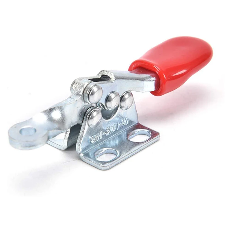 12 Pieces Hand Tool Adjustable Toggle Clamp 201A Antislip Red Horizontal Clamp 201-A Quick Release Heavy Duty Tool