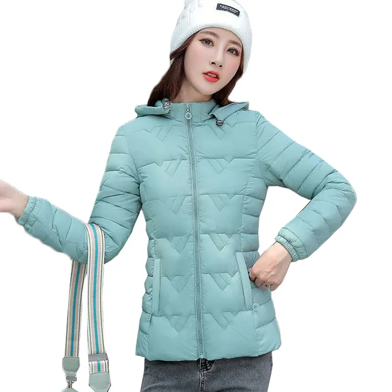 

Autumn Winter Down Padded Jacket Women's Parkas Short Jacket Outwear New Hooded Female Basic Coat Warm Cotton Clothes 6XL