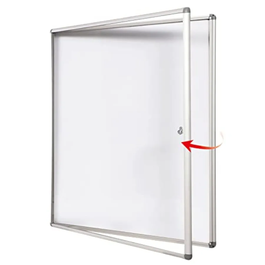 

Enclosed Bulletin Board 38x38 in Lockable Magnetic White Board Wall Display Case, Aluminium Frame, 12xA4