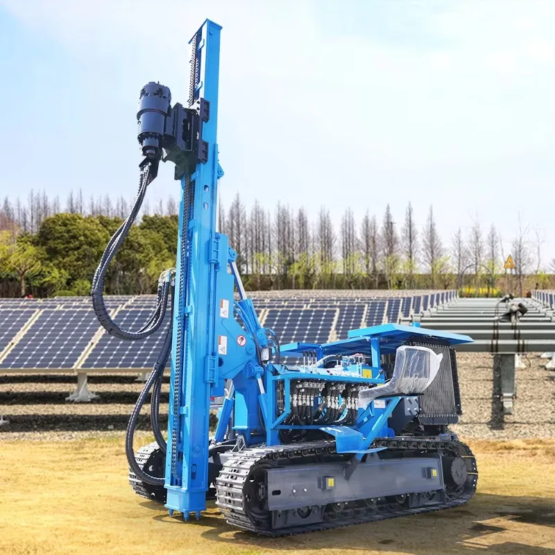 India Piling Machine Hydraulic Highway Fence Machine Photovoltaic Screw Pile Driver Ground Drilling Rig