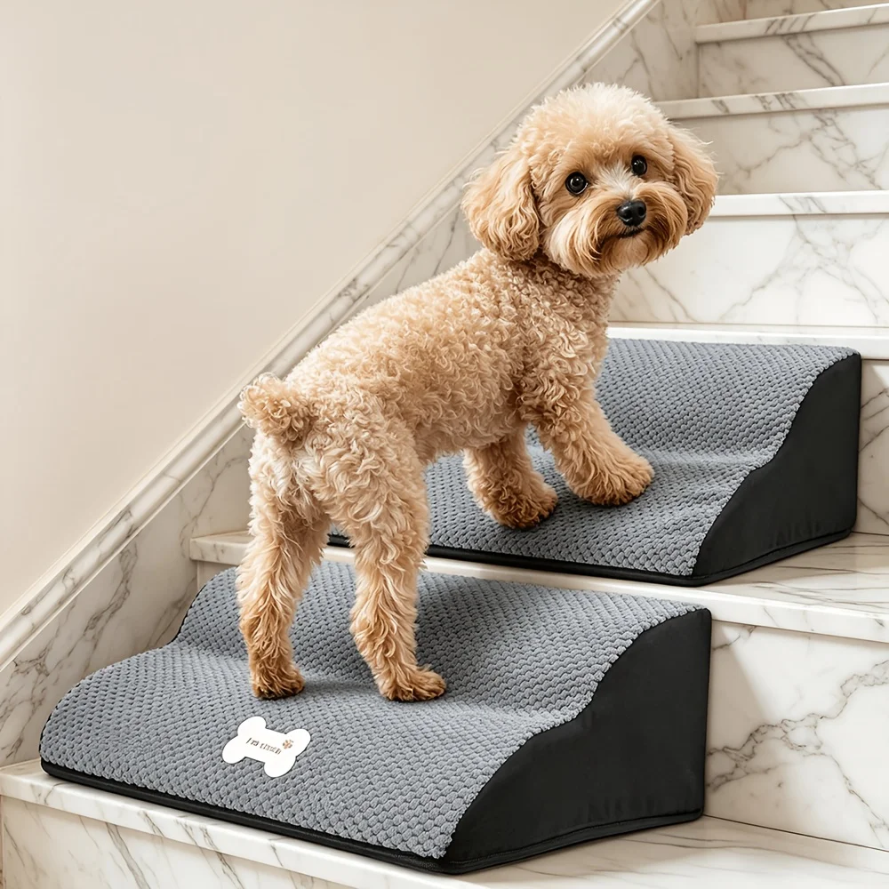Escalera de 2 Peldaños para Perros, Mascotas y Cachorros, Escalera Auxiliar Junto al Sofá/Cama, Rampa para Perros, Escaleras de Seguridad para Proteger las Articulaciones de las Mascotas