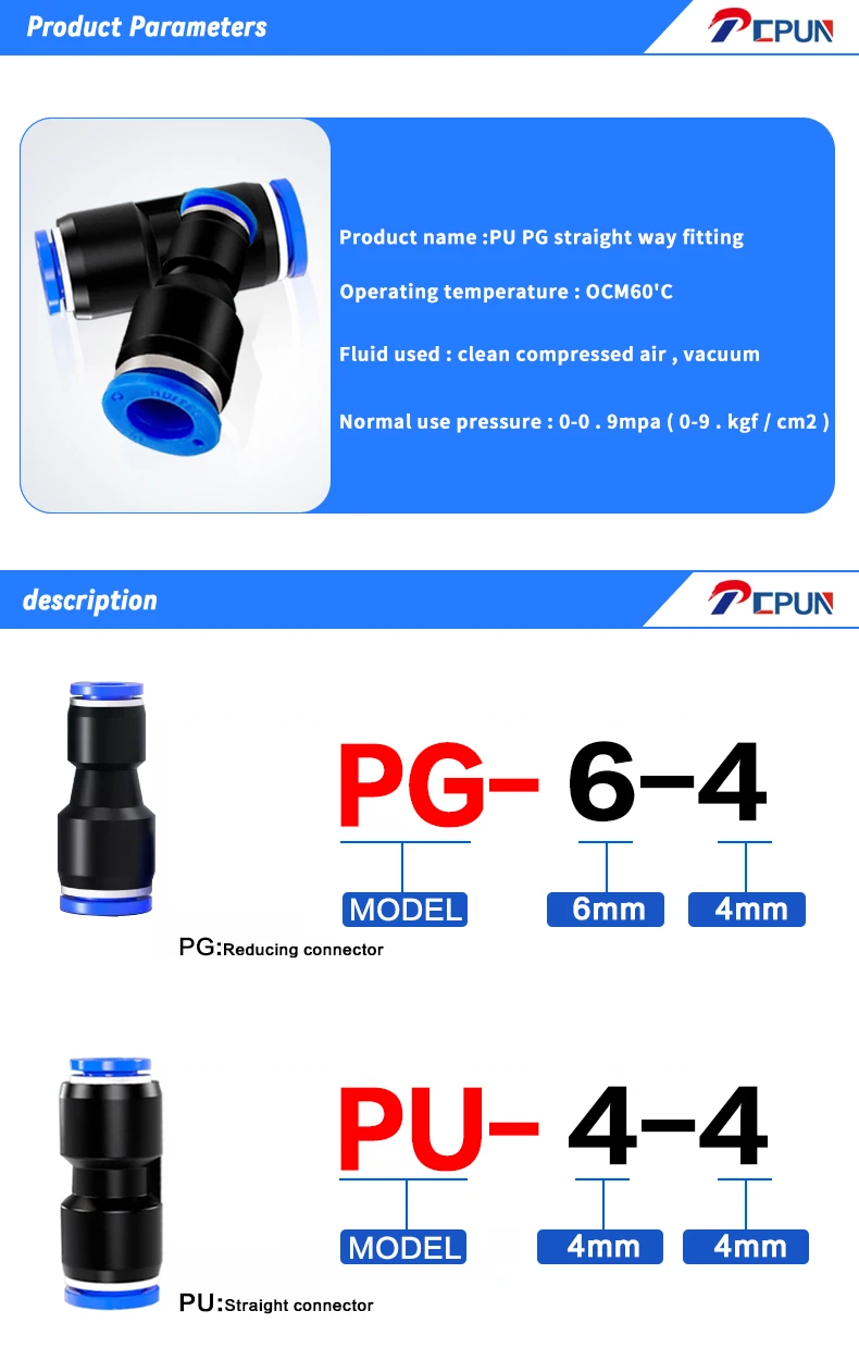 PE PG PY PW Luftanschlüsse 4 6 8 10 12 mm Pneumatikanschluss Schnellanschluss T-Stück 3-Wege-Kunststoffrohr Wasserschlauch Rohrverbinder – Detail 4
