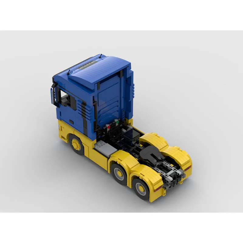 MOC-227766 Blue New TGX 480 Semi Trailer Building Blocks Model2684PartsMOC Creative Boys Kids Birthday Building Blocks Toy Gifts