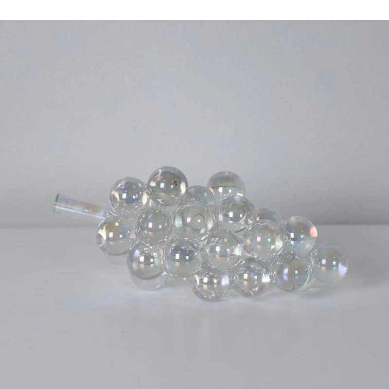 Colorful Crystal Grape Bunch Ornaments Transparent Sculpture Abstract Crafts Desk Decoration Bubble Artwork Statue