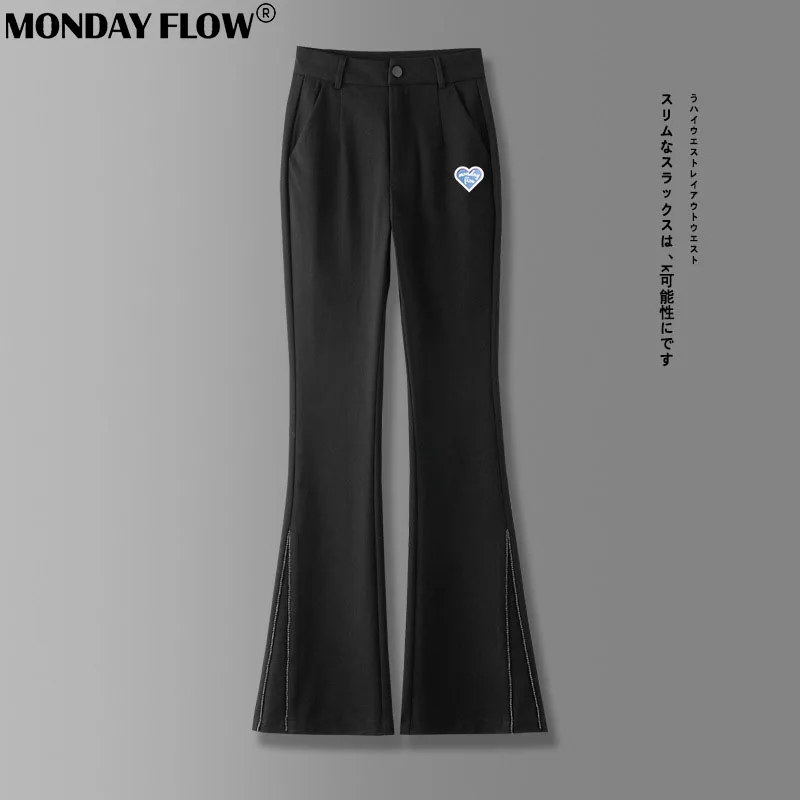 Monday Flow Women's Bell Bottoms Golf Pants Leisure Women Clothing Comfortable Slimming Flare Ninth Sweatpants Fashion Golf Wear