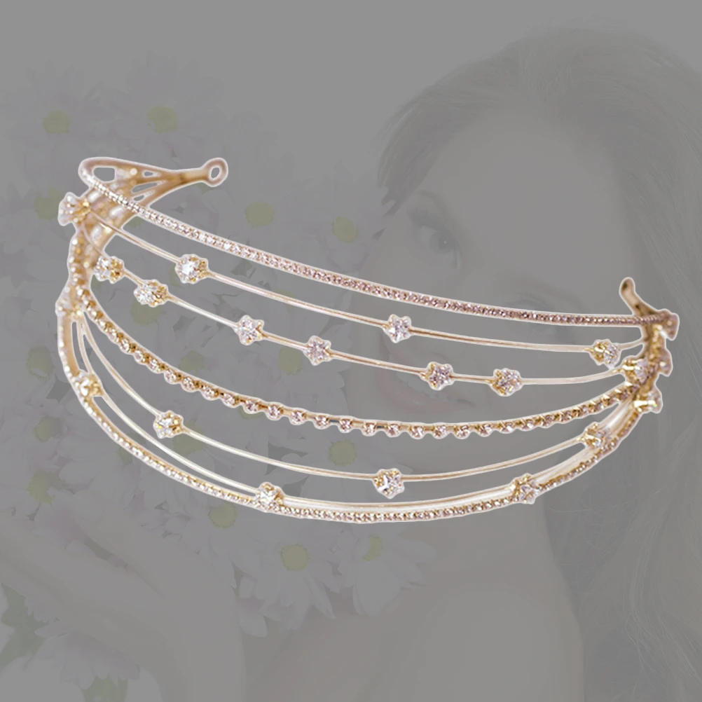 

Bride Headpieces for Wedding Golden Hairband Accessories Headband Bridal Headgear Tiara