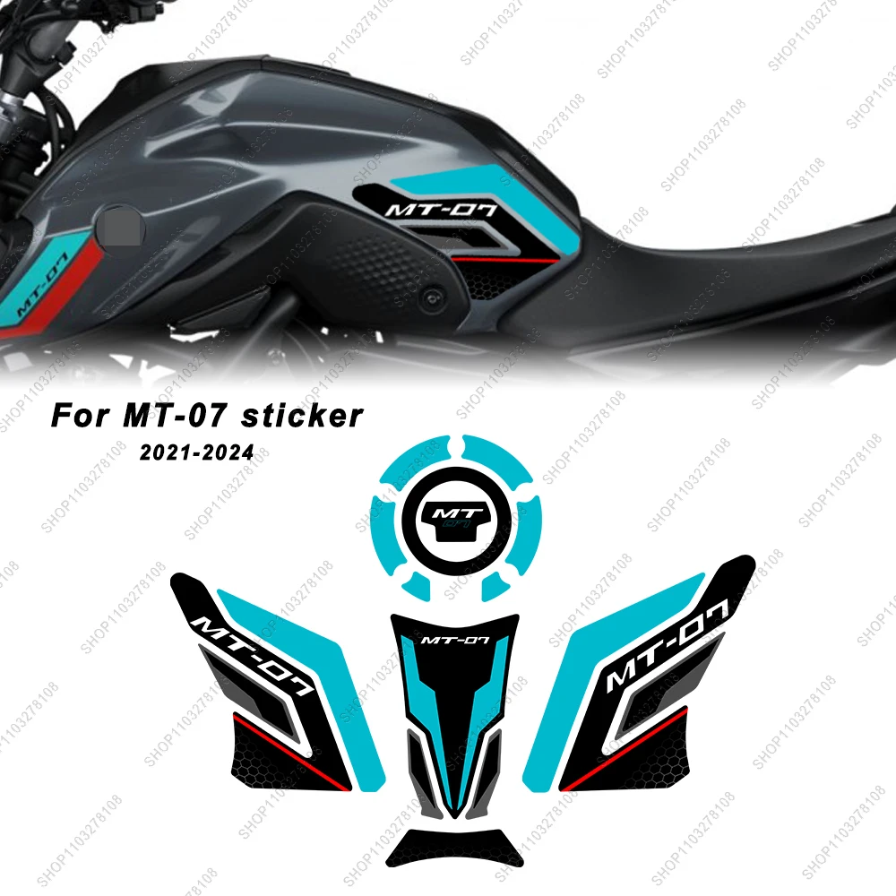 

For Mt07 MT-07 MT 07 2021-2024 2023 Limited Edition Motorcycle 3D Resin Sticker kit Fuel Tank Pad Protector New Decorative Decal