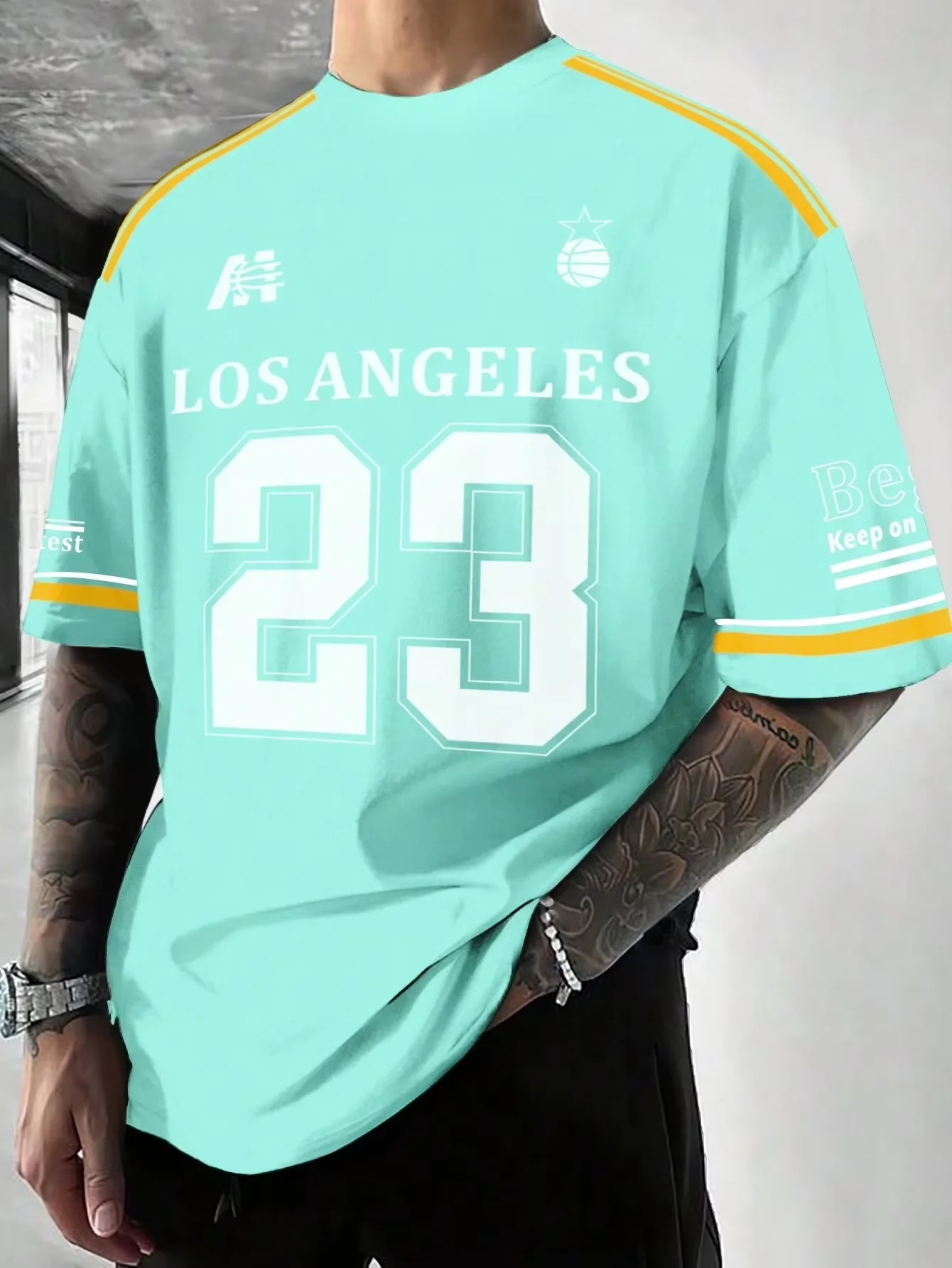 Los Angeles Print Graphic T-Shirt Short Sleeve Sports Women's T-shirt Unisex Casual Daily Wear Summer Men's Racing T-shirt image 2