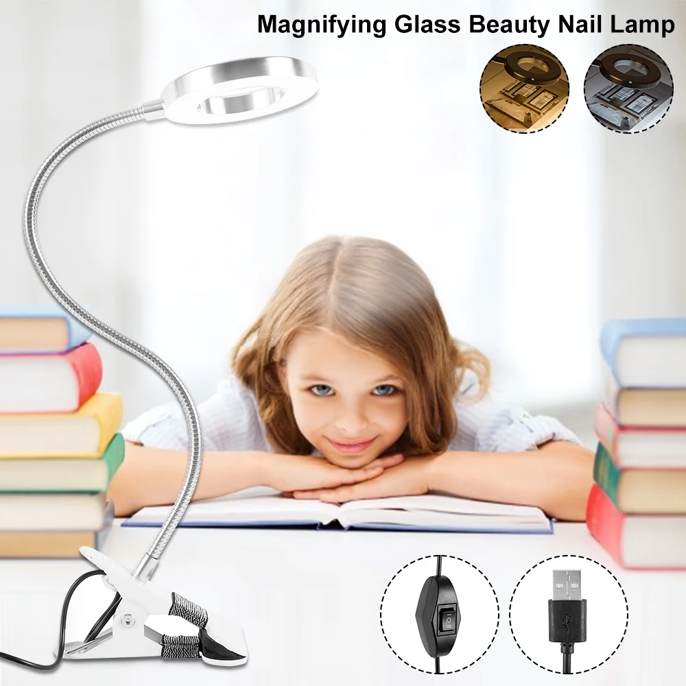 

Clip on Light Adjustable 48 LED Table Lamp with 2 Lighting Color Eye Protection Book Clamp Light 360 ° Flexible Neck Clamp Desk