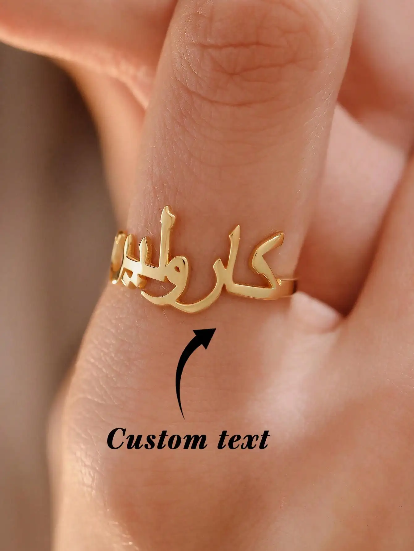 

Персонализированное арабское кольцо DOREMI с возможностью индивидуальной гравировки для него и для нее, модное, простое украшение, уникальный идеальный подарок для любимого человека.