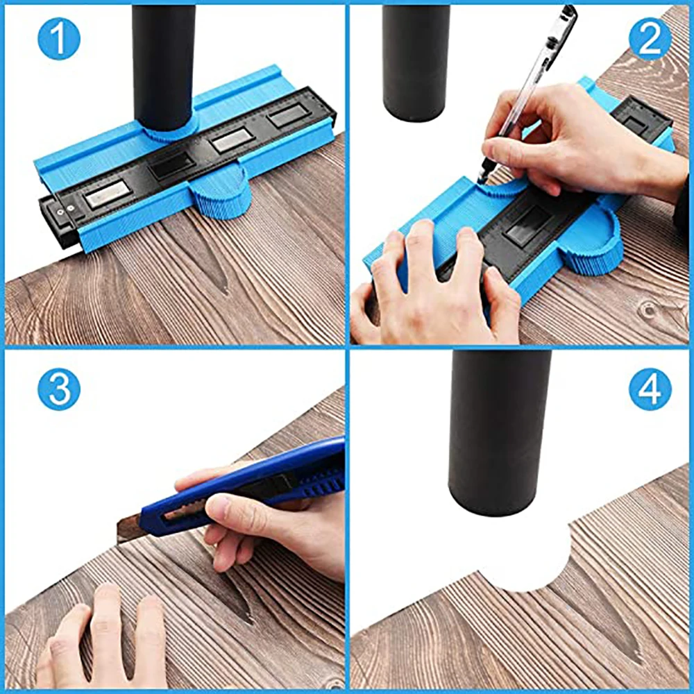 5/6/10In Contour Gauge Duplicator Multifunctional Plastic Carpentry Measurement Irregular Profiler Marker Cutting