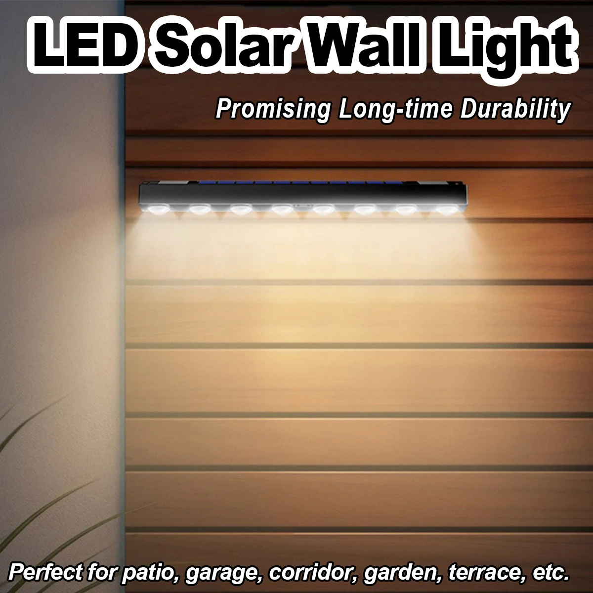 Led Solar Wall Light 3000k/6000k Intelligent Control Exterior Lamp For Outdoor 4-8leds Wall-mounted Bulb Waterproof Lights Home