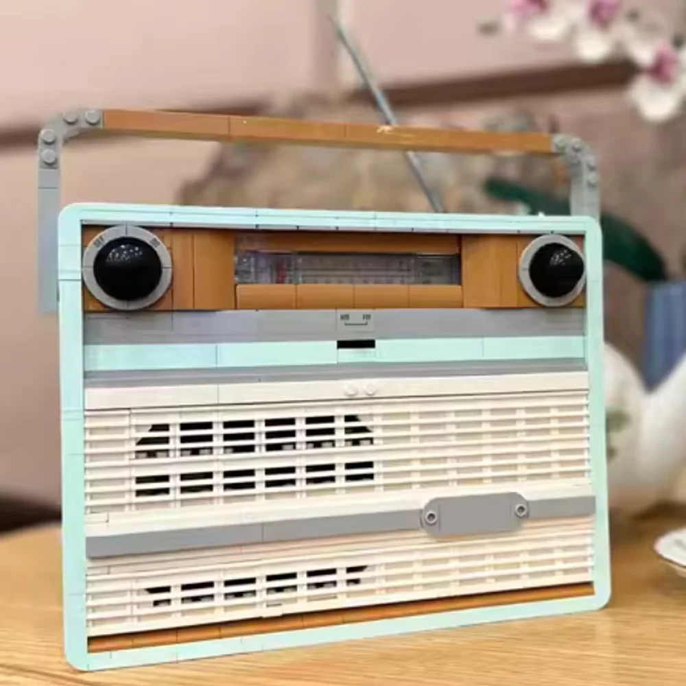 Creative ไอคอน Series Retro วิทยุรุ่น Building Blocks 1970s ทรานซิสเตอร์วิทยุนักดนตรีตกแต่งบ้านเด็กอาคาร Blo