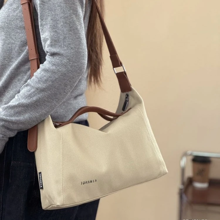 Японская и корейская модная простая холщовая сумка-тоут для поездок на работу, литературная повседневная универсальная студенческая ручная сумка через плечо