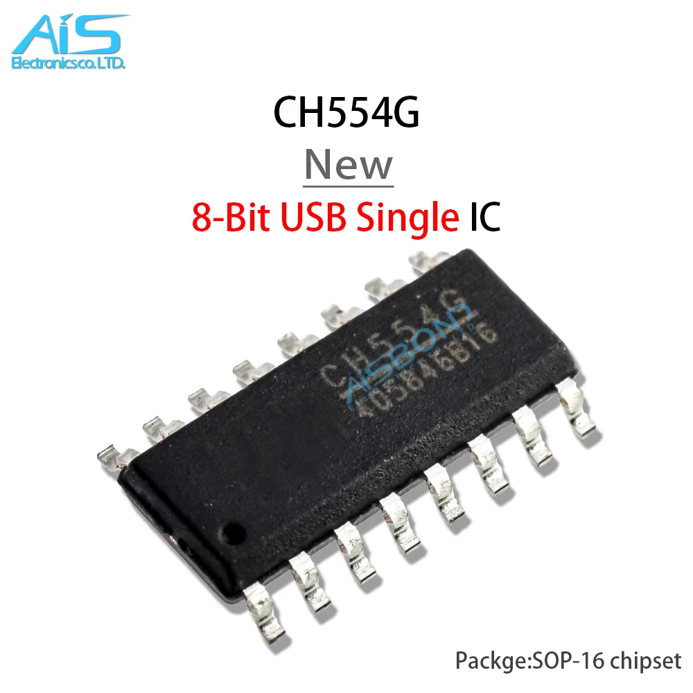 10Pcs/Lot New Original CH554G 8-bit USB single IC CH554-G USB microcomputer Chip 16PIN Sop-16