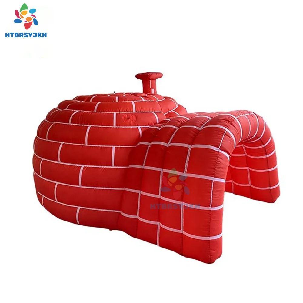 膨張式赤いテント、ポータル/煙突付き送風機、屋外イベント装飾小道具