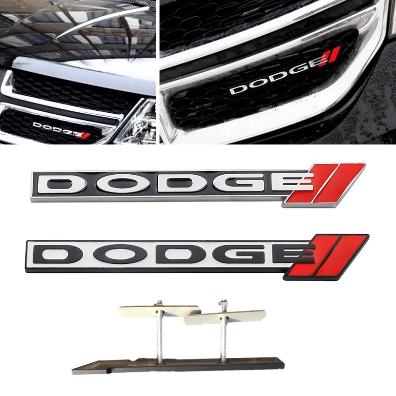 Emblema de aleación para la parrilla delantera del coche, insignia adhesiva para el maletero trasero, para Dodge AVENGER, CALIBER, CARAVAN, Challenger, CHARGER, DURANGO, NITRO, RAM