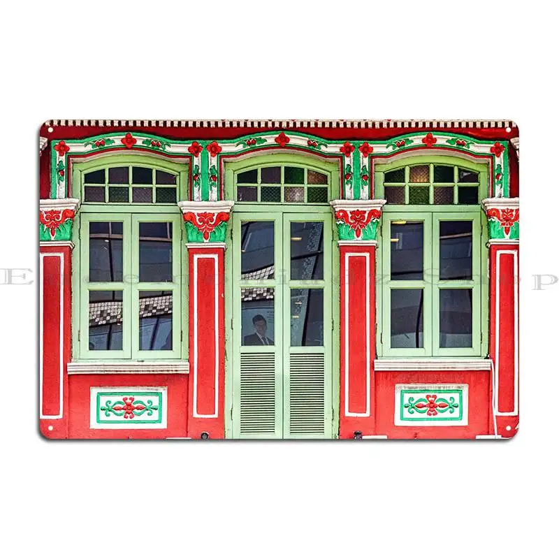 Singapore Shophouse Metal Sign Pub Printing Personalized Design Classic Tin Sign Poster