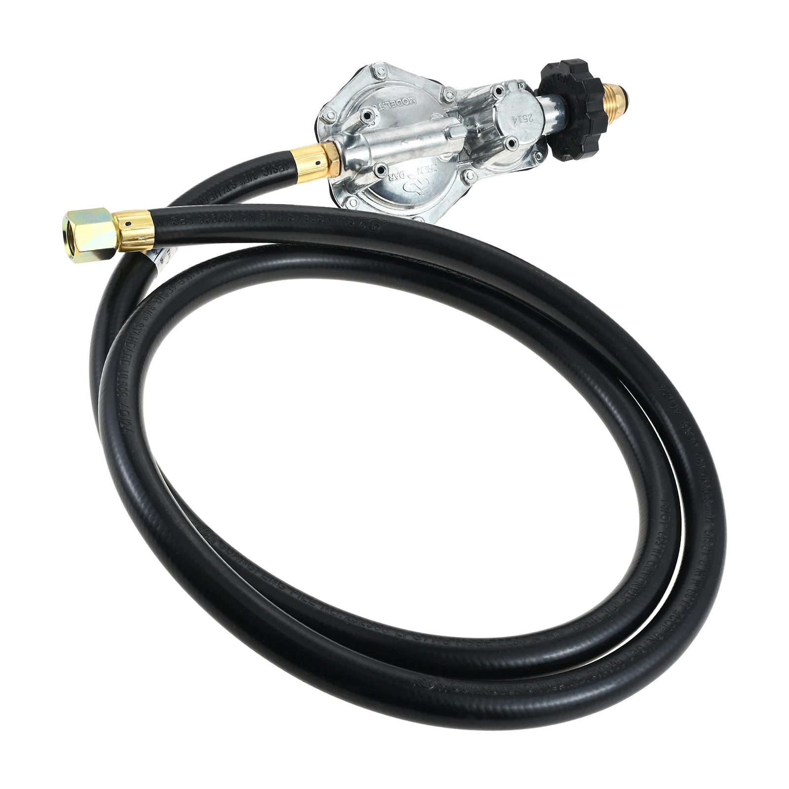 

5-футовый шланг, двухступенчатый регулятор пропана с внутренней резьбой POL 3/8 дюйма NPT для баллонов с пропаном 5-40 фунтов, генератора автофургона, походная плита, газового гриля, обогревателя