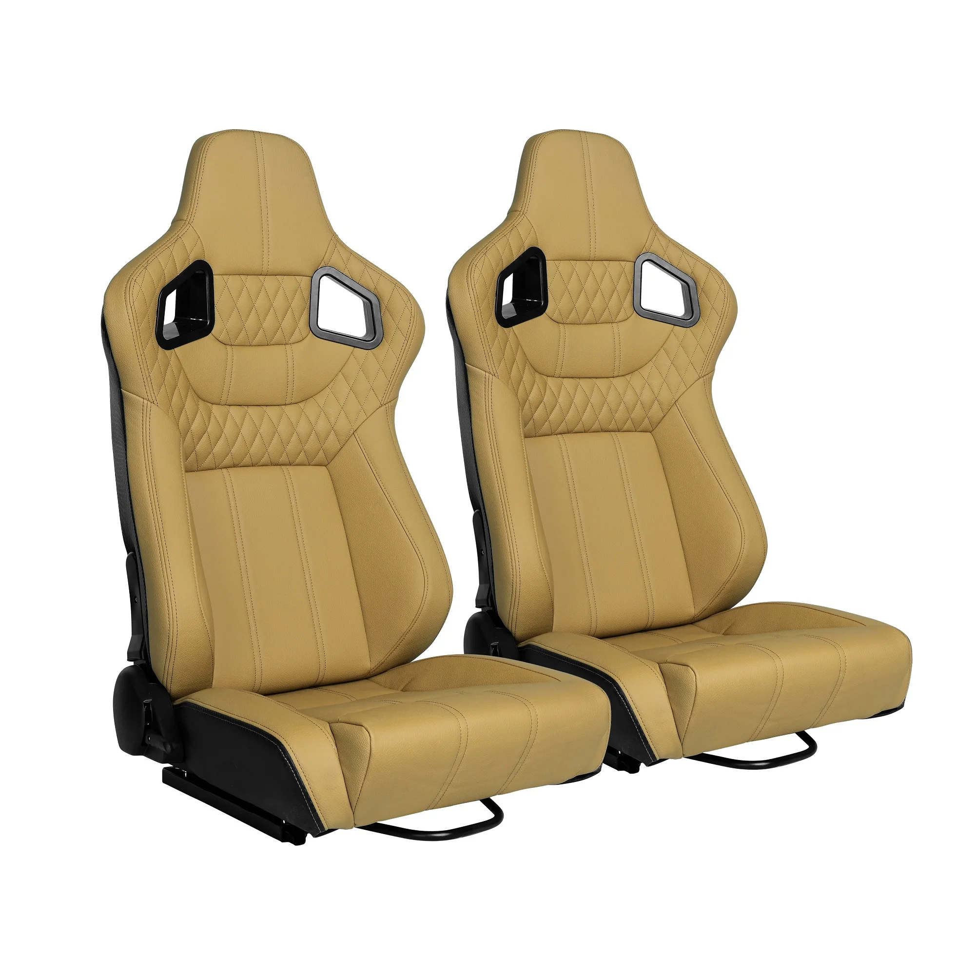 JBR9005 Factory Beige Special Stitching Leather Modified Car Seats Universal Adjustable Racing Seats