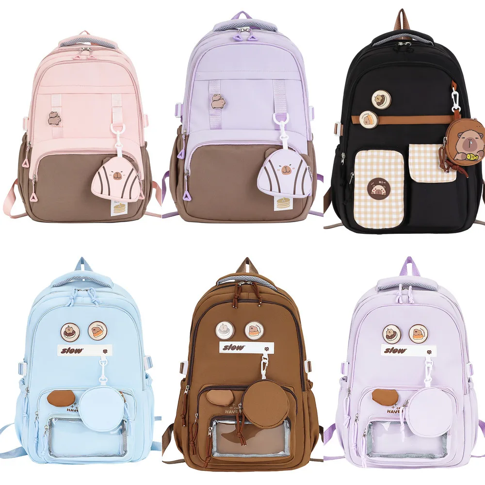 

2025 Large Capacity School Bags Backpack For Girls Elementary Middle Lightweight Spine Protection Backpack High School