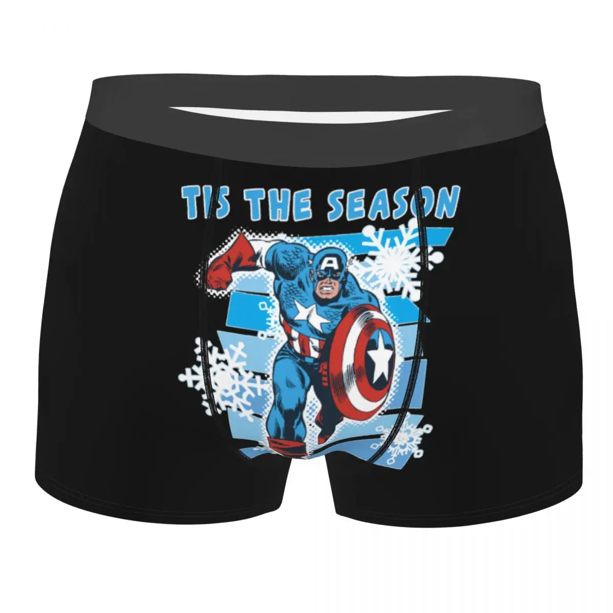 

Custom Captain America Holiday Underwear Male Printed Boxer Shorts Panties Briefs Breathable Underpants
