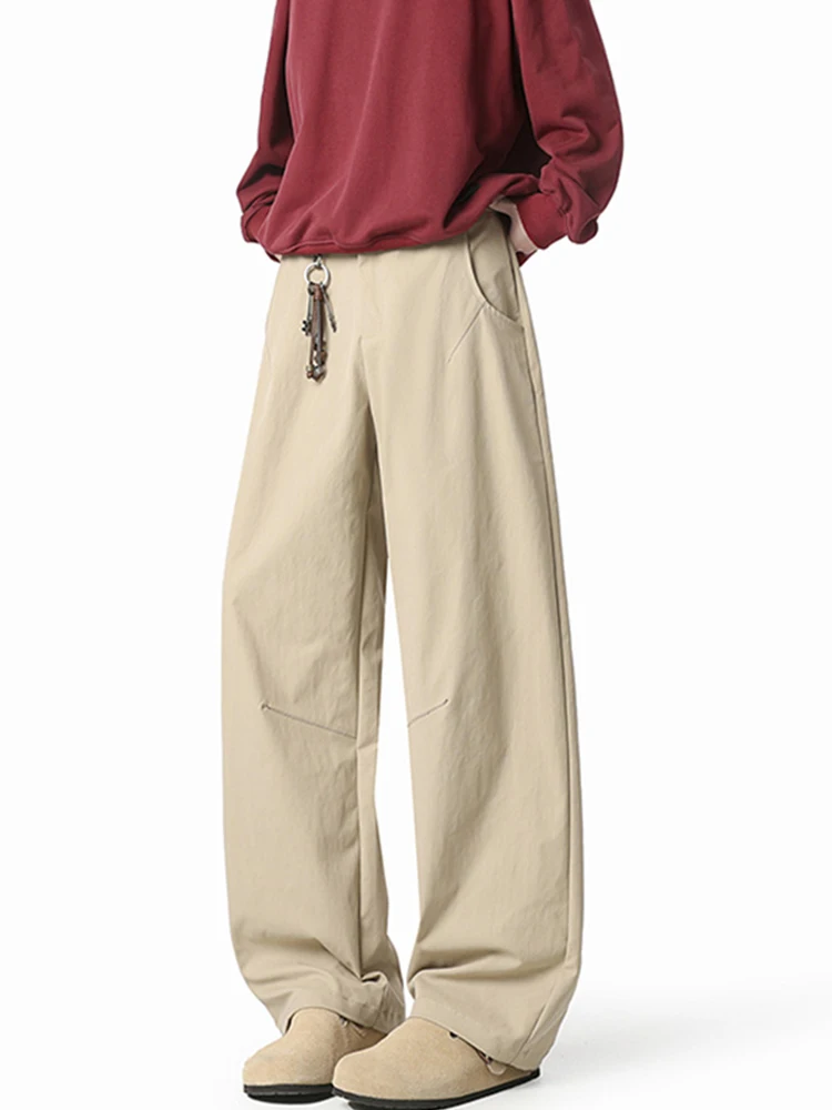 

Retro Work Pants Floor-Length Casual Trousers Wide Leg Long Pants Japanese Design Sensation Feel Lonely High Waist Straight L...