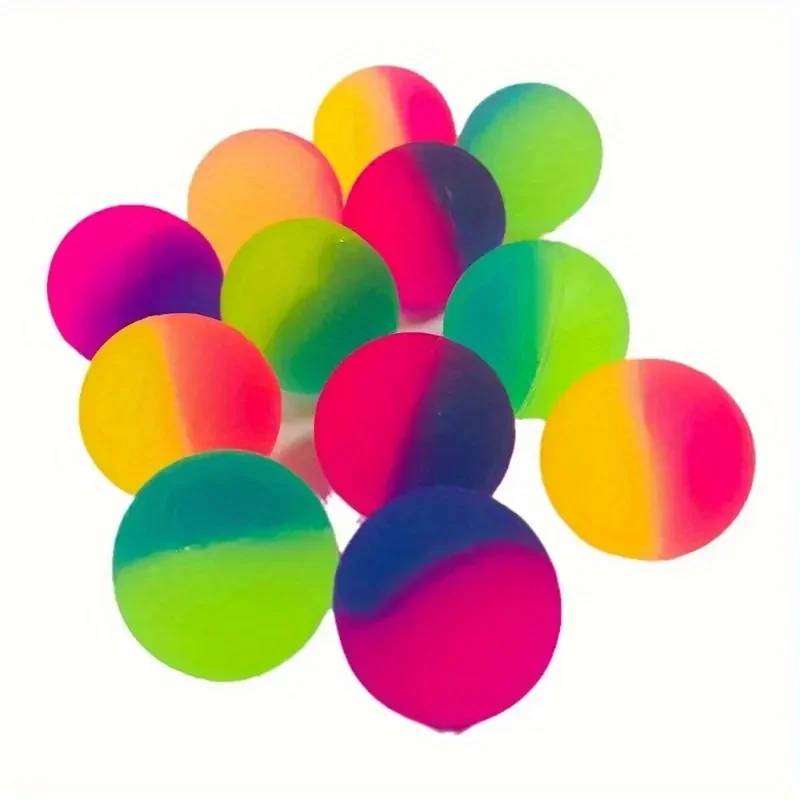 10 bunte Gummibälle, 25 mm High-Bounce-interaktive Katzenspielzeugbälle – lebendiges Regenbogen-Design JXB – Detail 3