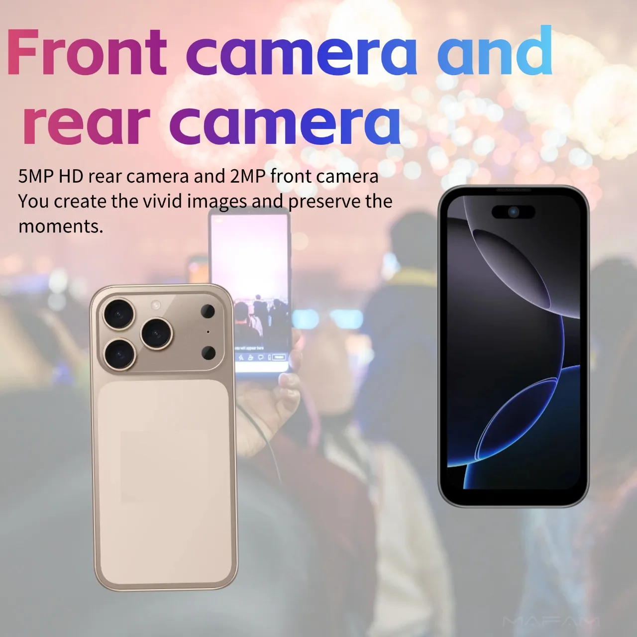 Mini Smart Phone Android 8.1 3.75" Screen 1GB+16GB WiFi Hotspot Dual SIM Two Camera Low Price Mini Smart Phone for Kids