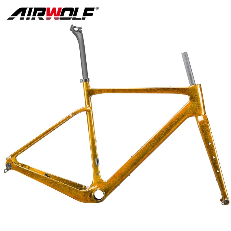 

Airwolf 2024 T1100 New Carbon Road Gravel Frame 700*45c Carbon Bicycle Frame 142*12mm Carbon Disc Brake Bicycle Frame