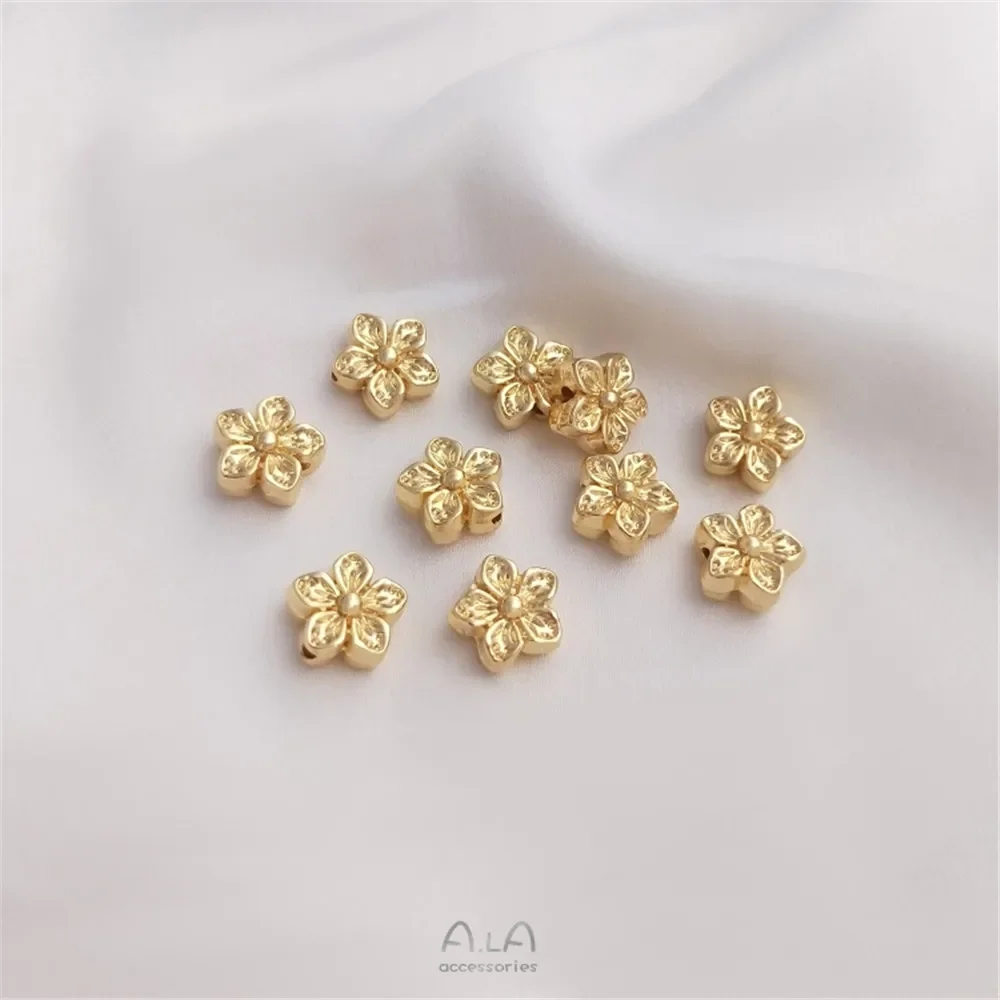 14 К пакет из настоящего золота персиковые бусины персиковые бусины ручной работы DIY браслет серьги ожерелье аксессуары свободные бусины аксессуары