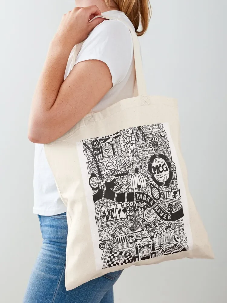 MELBOURNE ART SOUVENIRS Tote Bag Canvas shoulder bag tote bag women reusable shopping bags Cloth