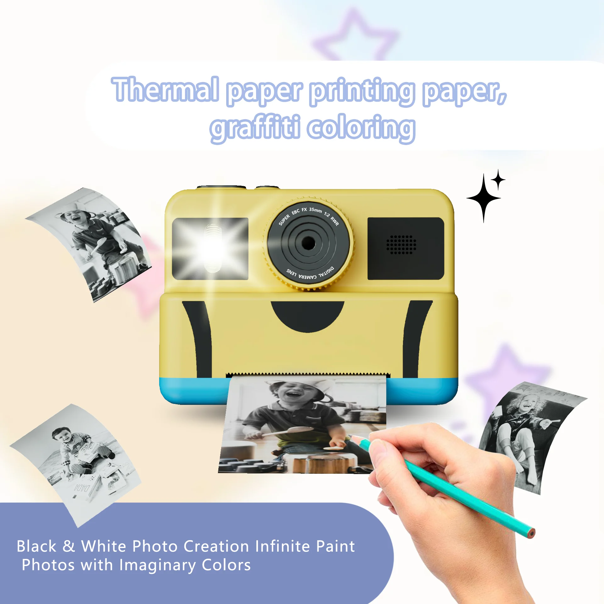 Cámara Digital para niños, fotografía con impresión instantánea, grabadora de vídeo para niños, Mini impresora térmica, vídeo educativo, regalo de