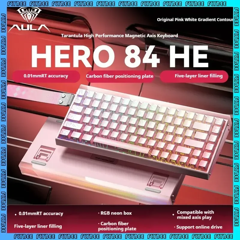 

AULA HERO84HE Magnetic Switch Keyboard Wired 0.01RT 8K Low Latency With Lightbox Hot Swappable Customized Gaming Keyboard