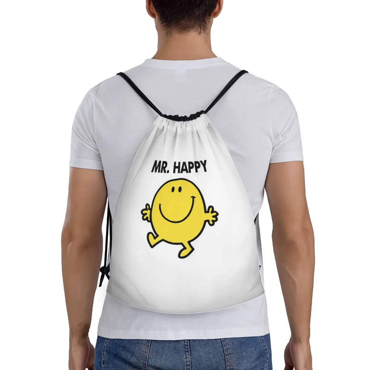 Mr. Men Cute Little Miss Popular Backpacks Fashion Drawstring Bags Storage Bag Book Bags for Man Woman School