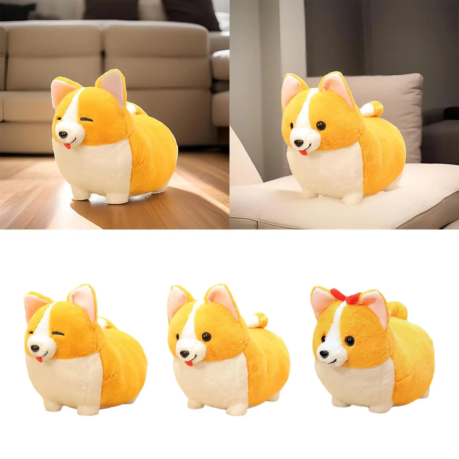 Akita Dog Plush Toy Stuffed Animal Toys Simulation 38x28cm Plush Pillow Valentines Day Gifts Pet Dolls for Bedroom Car Office